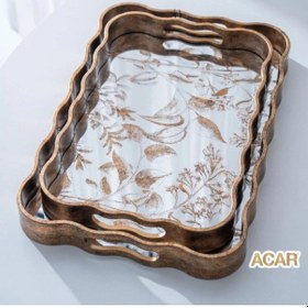 Resim Acar Cyel Poliüretan Lüx 2 Li Aynalı Tepsi 45 Cm X 39 Cm Çok Renkli 