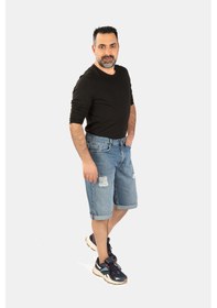 Resim Balins Erkek Yırtıklı Kapri Mavi 