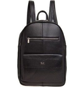 Resim Bilik Deri Siyah Rölax Deri Unisex Sırt Çantası ÖN 7010 