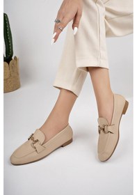 Resim Muggo Liza Garantili Metal Tokalı Kadın Loafer Günlük Ayakkabı 001 