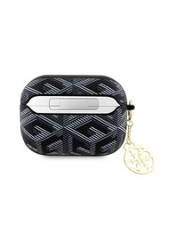 Resim Apple Uyumlu AirPods Pro 2 Kılıf Guess Lisanslı G Cube Desenli 4g Süs Zincirli Siyah 