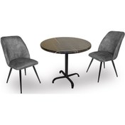 Resim Beymobilya Indigo Werzalit Yuvarlak - Nilüfer Fiskos Seti (70 Cm Çap) 