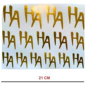 Resim Motosiklet Otomobil Bisiklet Sticker Seti A5 Hahaha 15x21cm Gold 