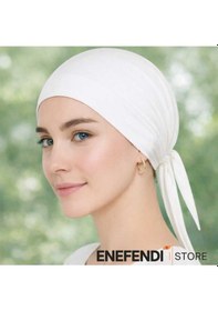 Resim Nf Nd Enefendi Silikonlu Düz Bone Kaymayan Tesettür Hijab İç Bone Dikişsiz Beyaz Rahat Ve Şık Kullanım Beyaz 