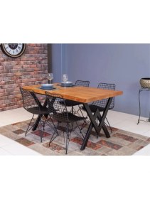 Resim Ahşap Doğal Kütük Yemek / Toplantı / Çalışma Masası 