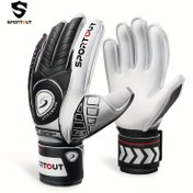 Resim Koruyucu Parmak Muhafızalı Spor Kaleci Eldivenleri, Solunumlu Futbol Kaleci Eldivenleri, 4mm Lateks, El Yıkamalı, Çekim Kapanması, Üniseks Erkek/Kadın - Siyah, Mavi, Turuncu 