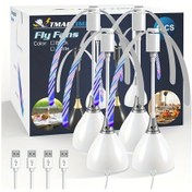 Resim Xuweiwei Beyaz 4 Adet Sinek Kovucu Fan Seti Usb Sarj Edilebilir Tasinabilir Abs Malzeme Yumusak Bicak Teknolojisi Ev Piknik Barbeku Icin 