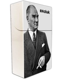 Resim İŞTE BU Atatürk Baskılı Kişiye Özel Isimli Standart Boy Sigara Kutusu / Tabakası 