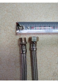 Resim 2 Adet 30 Cm Klozet Çelik Örgülü Flex Bağlantı Hortumu Nipelli 