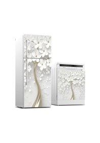 Resim Buzdolabı Ve Bulaşık Makinası Beyaz Eşya Sticker Kaplama 3D Beyaz (540884427) 