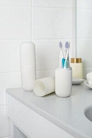 Resim Mithra Life Seyahat Tipi Beyaz Plastik Diş Fırçası Gözlük Aksesuar Saklama Kutusu MIT1210 