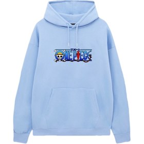 Resim VENHENA One Piece Bebe Mavi Kapüşonlu Sweatshirt - Hoodie 