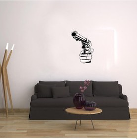 Resim Silahlar Folyo Sticker 130cm Uzunluk Siyah 