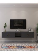 Resim Tda1501ag - Zuzu Duvara Montaj Tv Stand Antrasit-gold 150cm Antrasit / Koyu Gri 