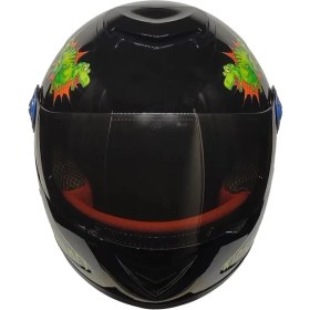 Resim Ebakbak Motosiklet ve Bisiklet Çocuk Kaskı Full Face Pp Material Abs Çocuk Kask Dino Siyah 