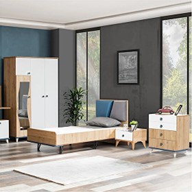 Resim Setay Mobilya Setay Lotus Genç Odası Takımı Dolap Karyola Komodin Sifonyer 