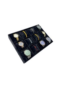 Resim Saat Ve Bileklik Tablası 12 Li Siyah Anfora 