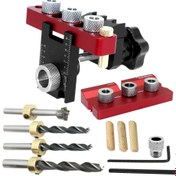 Resim 1 Set 3'ü 1 Arada Dowelling Jig, Üniversal Dübel Kam Jig, Ahşap Delik Delme Kılavuzu Bulucu, Ayarlanabilir Cep Deliği Jig Kiti, Ağaç İşleme Aracı 
