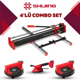 Resim SHİJİNG TOOLS Manuel Kesici Dijital Vantuz ve Fayans Vibratörü 4'lü Pro Set 
