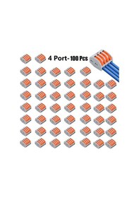 Resim Dashanshop 100 Adet 4 Port Kol Tipi Hızlı Bağlantı Terminal Bloğu Nylon İzoleli Otomotiv Endüstri 