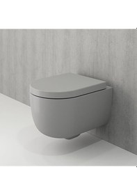 Resim Bocchi V-Tondo Rimless Asma Klozet Kanalsız Kısa Kapak Hariç Mat 