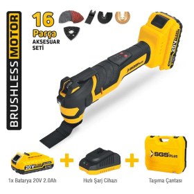 Resim Sgs Akülü Multı-Tools Kesici ve Raspalama Makinesi 20V 1*2.0 Ah SGS5435 