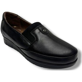 Resim Malawi 3581-26 Hakiki Deri Anatomik Ultra Soft Kadın Ayakkabı Siyah 