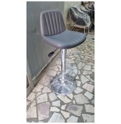 Resim Gri Deri Amortisörlü Mutfak Bar Tabureleri 