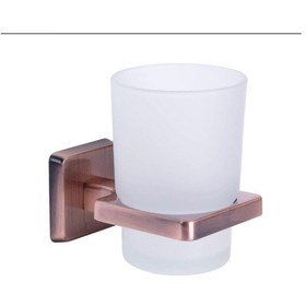 Resim İsaoğlu Yapı Bakır Diş Fırçalık Bronz Cam Etejerli Banyo Diş Fırçalığı Mat Bakır Bronz Bakır 