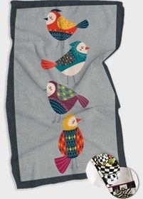 Resim Gri Papağan Desenli Fırın Mutfak Havlusu 30X50Cm 