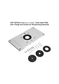 Resim -yönlendirici Masa Ekleme Plakası Ağaç İşleme Tezgahları Alüminyum Ahşap Yönlendirici Giyotin Modelleri Oyma Makinesi 4 Halkalı Aracı 