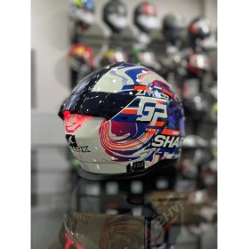 Resim Shark Skwal I3 Zarco Gp Ledli Kapalı Kask Beyaz - Mavi XL Hafif Özellikli (+1 Mavi Vizör) 