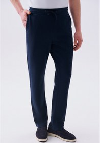 Resim Mudo Erkek Lacivert Straight Fit Tekstürlü Pantolon 