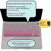 Resim McStorey MacBook Air M1 A2179 A2337 Uyumlu Türkçe Q Baskı Gradient Pembe Klavye Kılıfı 