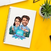 Resim Omuz Omuza Çiftler Karikatürlü Defter 