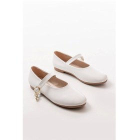 Resim İnf-324 Beyaz Baretli Tokalı Günlük Kadın Babet Çok Renkli 