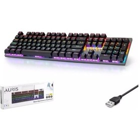 Resim Auris Kg10 Kablolu Oyuncu Klavye Mekanik Hissli Rgb Q Siyah 