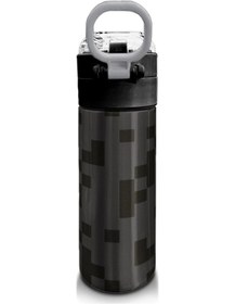 Resim Coral High Kids Siyah Blok Desenli Pipetli Ve Direkt İçim Çelik Termos 500 Ml 31894 Siyah 