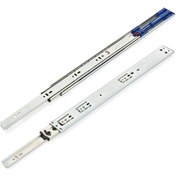 Resim Teleskopik Bilyalı Ray Geniş 43 Mm Frenli 43 Mm X 30 Cm Çekmece Rayları Gri 
