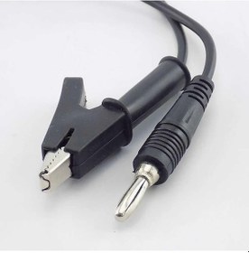 Resim 12a Krokodil Banana Siyah Kablo 1 Metre Yüksek Akım Probu Multimetre Güç Kaynağı Test Araba Akü 