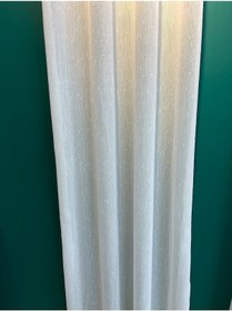 Resim Safir Şantuk Ekru Çizgili Düz Tül Perde Ekru 