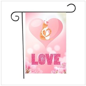 Resim Sones 2 Adet Sevgililer Günü Bahçe Bayrağı Şenlikli Atmosfer Bahçe Afişi Qr038 3+ 