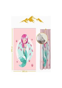 Resim Parlak Saten Mikro Kumaş Çift Kanat Çocuk Odası Fon Perde Takımı Prd0042 