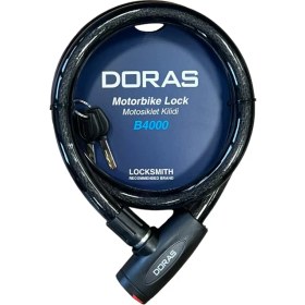 Resim Unkatech Doras Anahtarlı Motosiklet Kilidi 120X20 SIYAH-B4000 