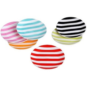 Resim Seramikci Çizgili 6'lı Pasta Tabağı(6Farklı Renk)X6 