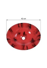 Resim Artvit El Yapımı Tezgah Üstü Lavabo - L2000053 Kırmızı 