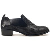 Resim Mammamia D25ya-7150 Kadın Hakiki Deri Kısa Topuklu Kapalı Ayakkabı Siyah Siyah 