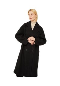 Resim Levidor Kadın Oversize Astarsız Kaşe Kaban Siyah 