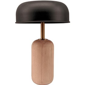 Resim Evan Kahverengi Ahşap Abajur Kahverengi 