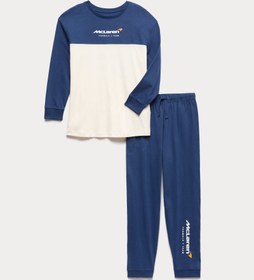Resim Saf Pamuklu Mclaren Pijama Takımı (6-16 Yaş) - Siyah / 9-10Y 